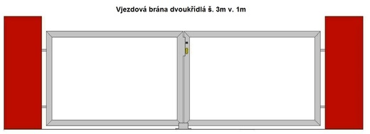 Vjezdová brána dvoukřídlá š. 3m v. 1m.jpg