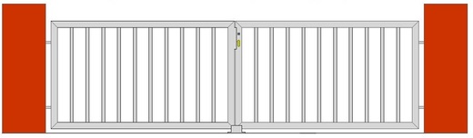 Vjezdová brána dvoukřídlá šířka do 3,5m výška do 1,39m