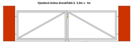 Vjezdová brána dvoukřídlá š. 3,5m v. 1m.jpg