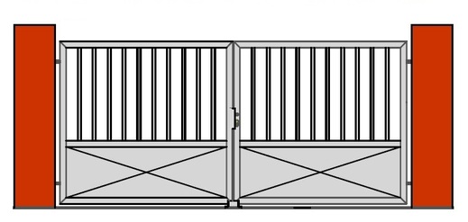 Vjezdová brána dvoukřídlá šířka do 3,5m výška do 2m