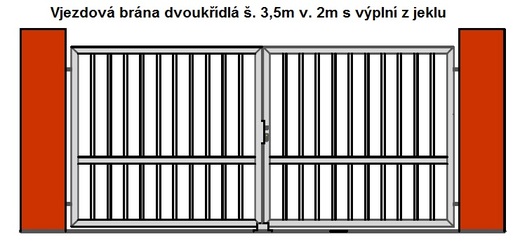 Vjezdová brána dvoukřídlá š. 3,5m v. 2m s výplní z jeklu.jpg