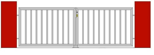 Vjezdová brána dvoukřídlá šířka do 3m výška do 1,39m