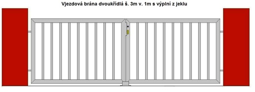 Vjezdová brána dvoukřídlá š. 3m v. 1m s výplní z jeklu.jpg