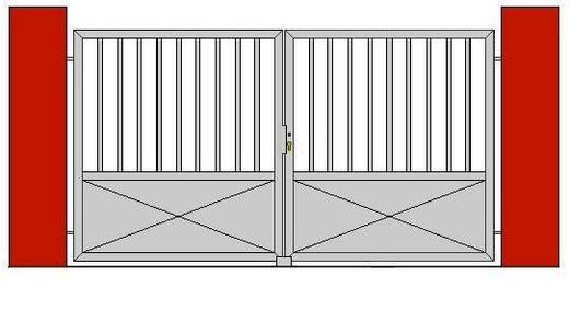 Vjezdová brána dvoukřídlá šířka do 3m výška do 2m