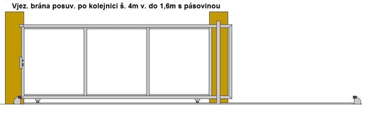Vjezdová brána posuvná po kolej  š. do 4m v. 1,6m s pásovinou.jp