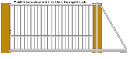 Vjezdová brána samonosná š. do 3,5m v. 2m s výplní z jeklu.jpg