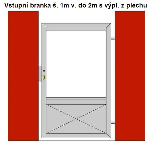 Vstupní branka š. 1m v. do 2m s výplní z plechu.jpg